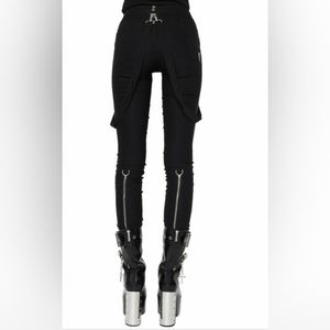 Jagger Zip Trousers - Killstar - XXL - Zipper Straps Bondage Pant Skinny Leg